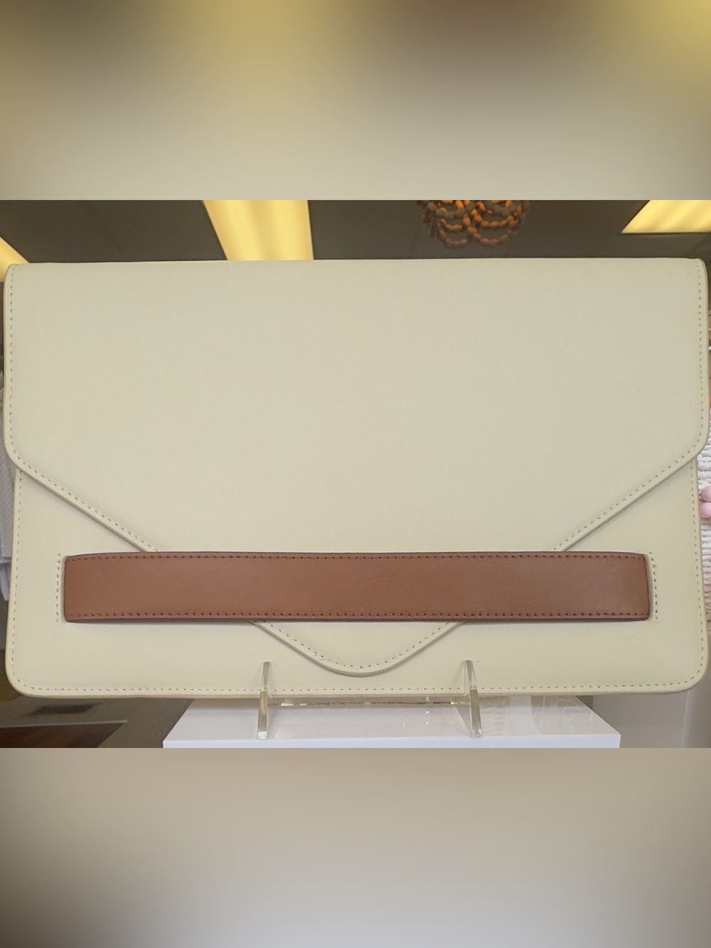 Mark and Graham Cream Envelope Clutch - never used - no initials